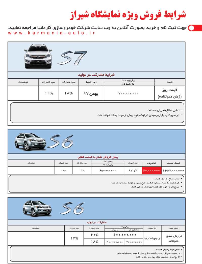شرایط جدید فروش S7و BYD S6 ویژه نمایشگاه شیراز