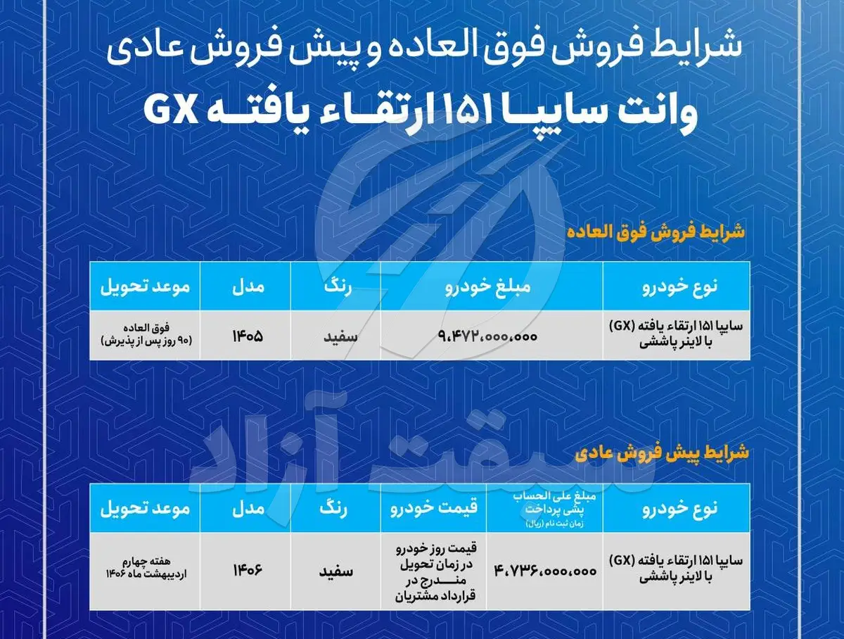 ثبت نام پراید وانت و شرایط فروش وانت 151 سایپا سال 1405 + بخشنامه