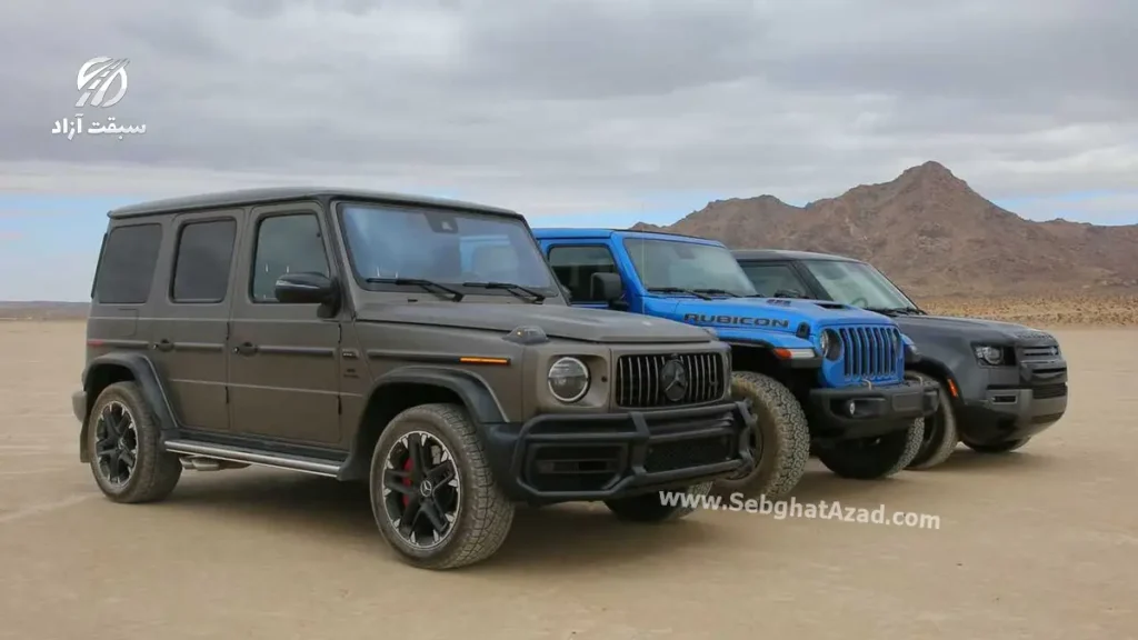 درگ شاسی بلند V8 آفرودی روی گل و لای | نبرد جیپ رانگلر 392، لندروور دیفندر V8 و مرسدس AMG G63