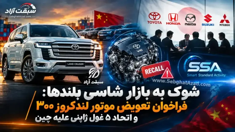 شوک به بازار شاسی بلندها: فراخوان تعویض موتور لندکروز ۳۰۰ و اتحاد ۵ غول ژاپنی علیه چین
