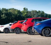 نمای عقب مقایسه خودروهای اسپرت تویوتا GR86، سوبارو BRZ، فولکس واگن GTI و هیوندای ولستر N مدل 2022