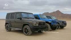 درگ شاسی بلند V8 آفرودی روی گل و لای | نبرد جیپ رانگلر 392، لندروور دیفندر V8 و مرسدس AMG G63